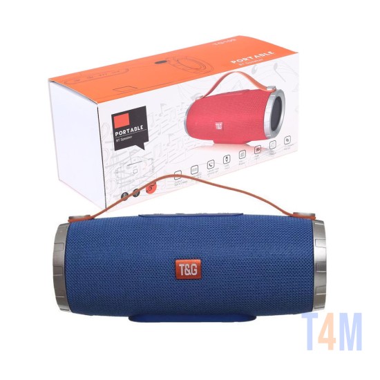 T&G PORTABLE BLUETOOTH SPEAKER TG109 HANDS-FREE CALLS/TF/AUX/FM 10W BLUE